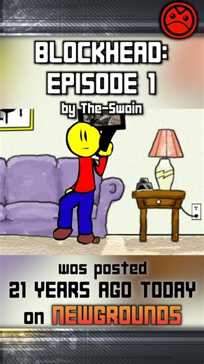 The first BLOCKHEAD turns 21 TODAY! #newgrounds #animation #flashanimation #oldweb #blockhead