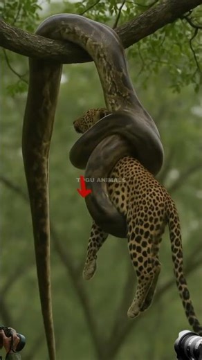 "Giant Snake vs Leopard in a Tree! Unbelievable Wildlife Moment"