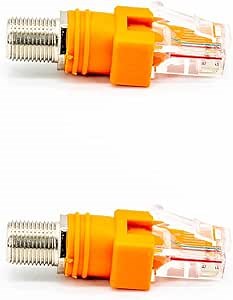 2 Pcs RJ45 to F Coax Adapter RF Connector Female to Male Coaxial Barrel Coupler, 180 Degree Straight Coaxial Coax Barrel Coupler Adapter