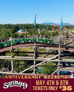 🚂 Opening Weekend: May 4th and 5th - To celebrate 36 years of creating memories, we are rolling back our prices to $36 General Admission and $19.88 for youth/seniors. This promotion is only valid for May 4th and 5th. Come celebrate the start of the season with us! | Silverwood Theme Park