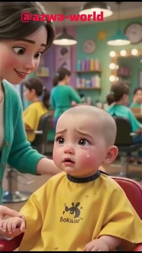 🥹 Baby Started Crying During Her First Haircut 😭❤️ #Shorts