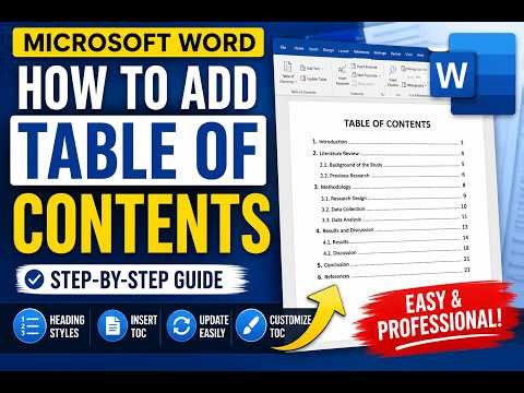 Create a Table of Contents in Word Automatically | Step-by-Step Guide