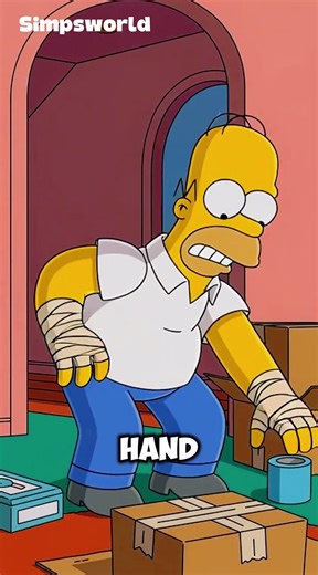 Tape Stuck His Fingers… He Started Boxing 💀#simpsons #thesimpsons