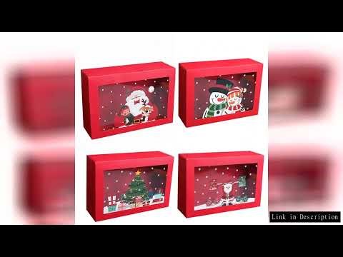 Large Christmas Candy Gift Box With Transparent Window Cookie Snack Packing Box 2024 Xmas Noel Navi