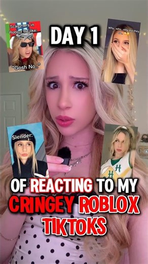 REACTING To My CRINGY ROBLOX “SLENDER” TikTok! 😳😬😔