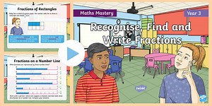 Year 3 Fractions as Numbers Maths Mastery PowerPoint