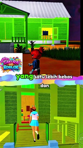 RUMAH SPONGEBOB ROBLOX VS SAKURA 😳🍍 PILIH MANA?!#vidioshort #games
