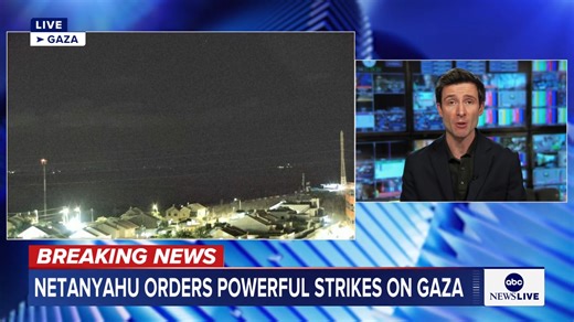 BREAKING: Israeli Prime Minister Netanyahu has instructed the IDF to "carry out powerful strikes in Gaza," the prime minister's office said. Earlier, Netanyahu's office issued a statement accusing Hamas of a "clear violation" of the ceasefire agreement, after Israeli authorities identified hostage remains returned on Monday as belonging to a deceased hostage previously recovered from the strip in 2023. Read more: https://abcnews.link/bknxf43 | ABC News