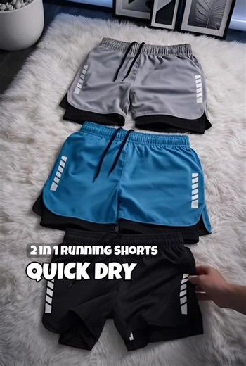 2 in 1 Running Shorts for Men - Quick Dry Options