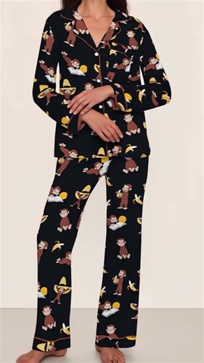 Women’s Cute Animal Print Pajamas, Long Sleeves & Elastic Waist Design, Soft Cotton Blend Fabric, Perfect for Cozy Nights #pajamas #loungewearset #longsleeveplaysuit #womenspjs #homewearshopping #menspyjamas #bridalpyjamas #plussizepyjamas #girlspajamaset #jellycatpyjamas