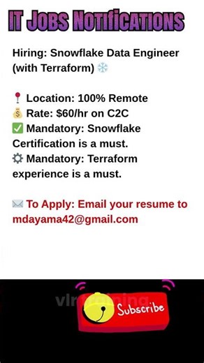 Certified Snowflake Data Engineer Job Remote Oct 8, 2025