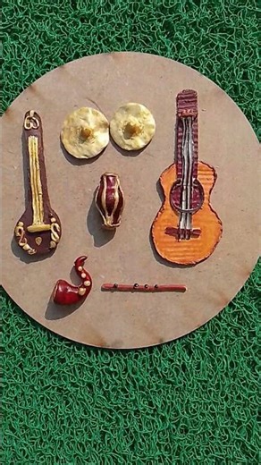 Diy mini musical instruments from clay #subscribe #diy #clay #clayart #claycraft #miniature #art
