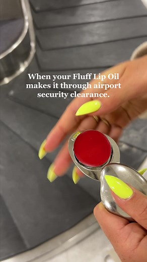 When your Fluff Lip Oil makes it through airport security clearance. #fyp #refillablemakeup #asmr #airport