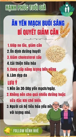 Ăn Yến Mạch Buổi Sáng Sau 60 Tuổi – Bí Quyết Giảm Cân Và Sống Khỏe Mỗi Ngày