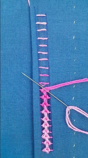 Border Line embroidery design | Needle lace tutorial for beginners #reels #handbroidery #embroidery