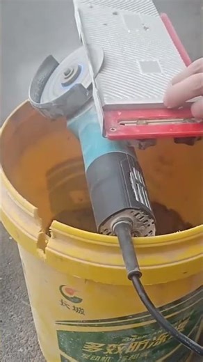 The process of cutting ceramic using an electric grinder neatly