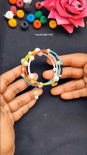 Make a Gorgeous Seed Bead Cuff Bracelet at Home!🔥😍#diy#braceletmaking#shorts#cuffbracelet