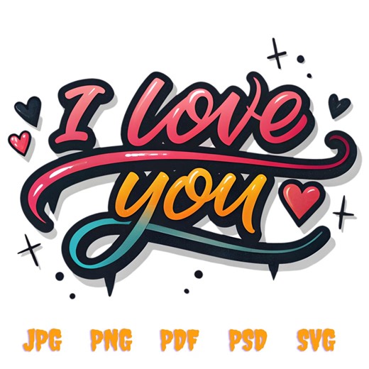 I Love You SVG: Romantic Script Cut File (digital Download) - Etsy