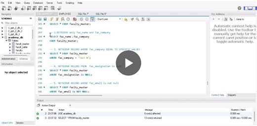 SQL Query Practice: Faculty Master Table | Vijayalakshmi V posted on the topic | LinkedIn