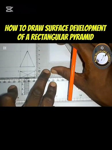 How to draw the surface development of a rectangular pyramid