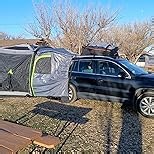 JOYTUTUS Dual-Use Pop up SUV Tent for Camping, 11x11 Ft Outdoor Gazebo Screen, SUV Tailgate Tent for Family Vehicle Camping, Canopy Shelter Portable Carry Bag