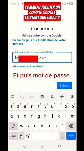 Comment ajouter un compte #google existant sur Gmail ? #smartphone #astuce #tutorialyoutube