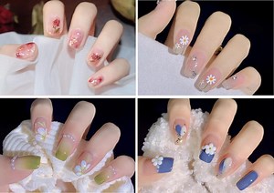 Flower Nail Polish Strips, Floral Glimmer Nail Wraps - Etsy Canada