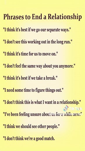Phrases to End a Relationship - Tips on How to End a Relationship Nicely