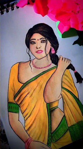 watercolor Drawing ✨🖌️🧡#art #portraitfeed #shorts #youtubeshorts #trending