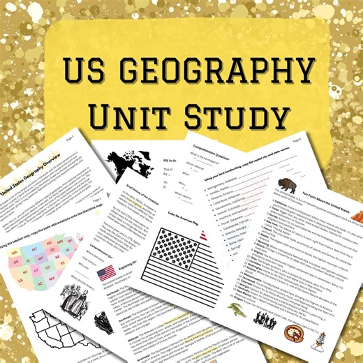 US Geography Unit Study: States, Capitals, and More (digital Download) - Etsy
