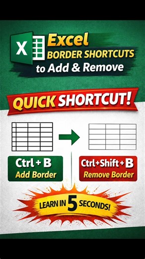Add & Remove Borders in Excel ⚡ Super Fast #digitalskillspro