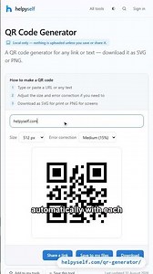 Create QR Codes Locally and Download as SVG or PNG — A HelpySelf Tutorial #Shorts