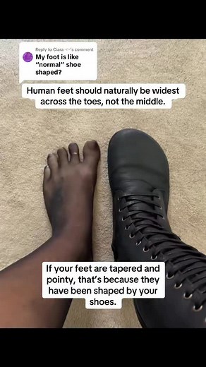 6.3K views · 249 reactions | It’s “shoes should be foot shaped”; not, “feet should be shoe shaped”!  Photo by anon. followe 﫶 thanks! Boots by @oakandhyde - model Beech 18. Use code BAREFOOTBRIT5. #barefootshoes #feet #shoes | Barefoot Brit | Facebook