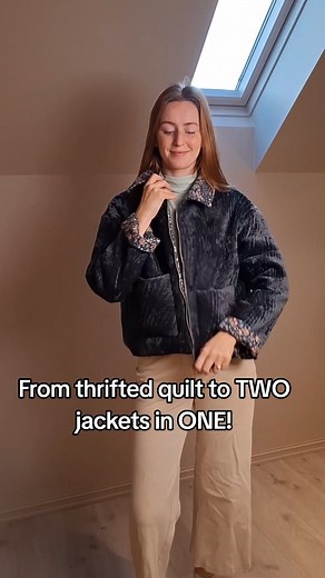 5.1K views · 3.9K reactions | Hva er din favoritt side?﫢 Full fremgangsmåte finner du på youtube kanalen min! Kopier linken under eller klikk deg inn via bio eller historien min殺 * Which side is your favorite? Make sure to check oit my full tutorial on this jacket on my youtube channel瑱 #sewing #sustainablefashion #thriftflip #upcycle #quilt #quiltjacket #design #fashiondesign #fashion | Rebekka Slettebø | Facebook