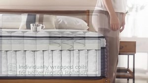 Zinus Medium Firm Support Queen Euro Top Pocket Spring Hybrid 12 in. Mattress GHO-MPPS-12Q