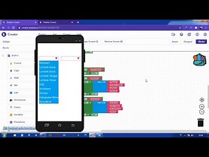 Membuat spinner kodular Part 1. | input string