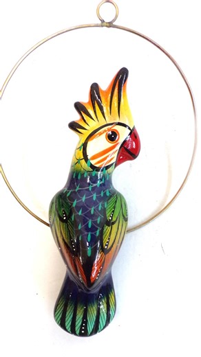 Handmade 9" Hanging Parrot – Vibrant Ceramic Bird by Mexican Artisans, Free Shipping - Etsy