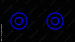 abstract radio waves icon blue color animation with black background 4k