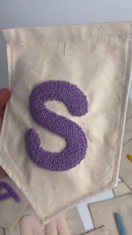 Personalized Yarn Letters Banner, Custom Kids Name Garland, Handmade Baby Name Pennant Flag, Tent Kid Banner, Yarn Embroidered Banner - Etsy