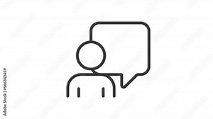 Animated doubt linear icon. Asking questions. Request information. Confused person. Seamless loop HD video with alpha channel on transparent background. Outline motion graphic animation