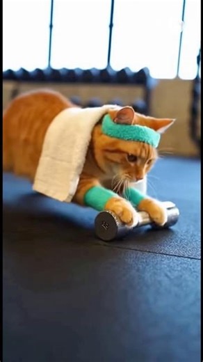 Cat doing workout 🐈 #cat #kitten #funny #cute #viral #animals #shortvideo #wildlife #gym #workout