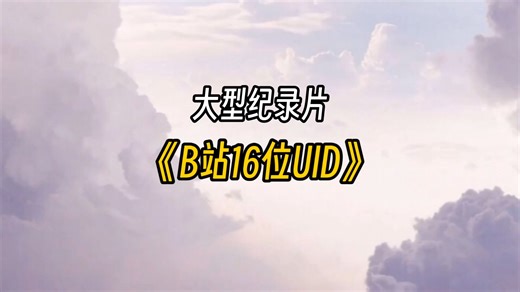 【B站UID】大型纪录片《B站16位UID》持续为您播出！