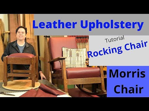 Leather Upholstery Tutorial Rocking / Morris Chair Upholster Seat Cushion Sew Red Leather How To