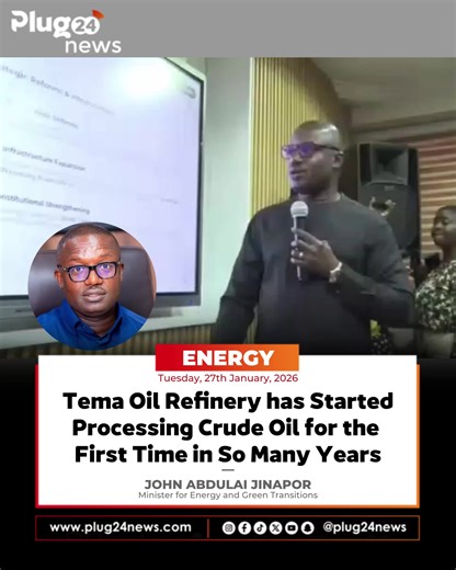 Tema Oil Refinery Begins Crude Oil Processing After Years