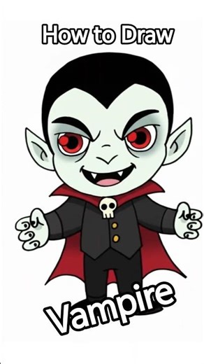 🧛 How to Draw Cute Vampire - Easy Drawing #easydrawing #drawingtutorial #drawing #howtodraw #shorts