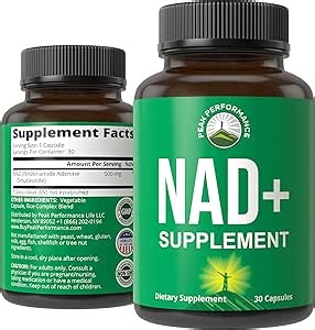 Peak Performance Ultra High Purity NAD Supplement for Women and Men - NAD+ Similar to Nicotinamide Riboside - Supports Energy, Brain Function, Healthy Aging - Third Party Tested Non-GMO Supplements