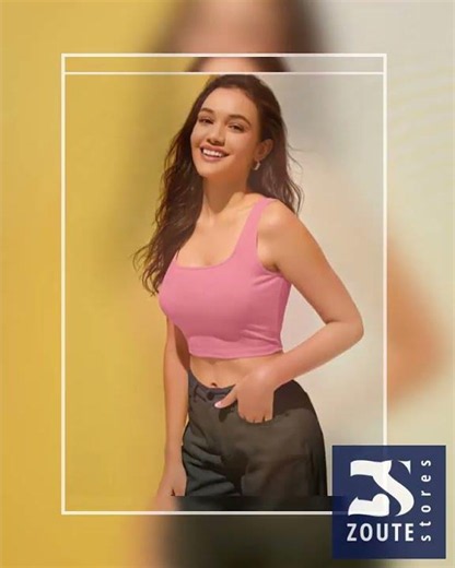 Women Cotton Blend Solid Pink Crop Top | Tank Top