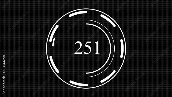 Loading screen futuristic - with 500 percentage counter and HUD elements, pending part is loopable, alpha mask included - motion graphics black background