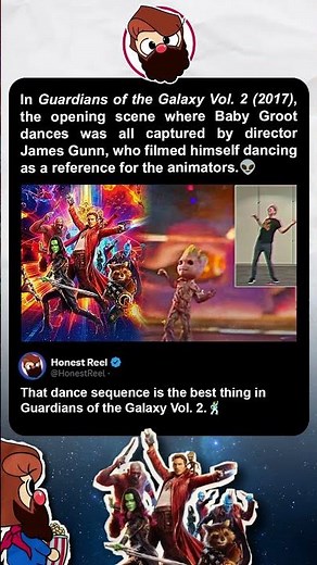 In Guardians of the Galaxy Vol. 2 (2017), James Gunn filmed himself for the Baby Groot dance scene.