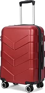 Hardside Carry On Luggage 22x14x9 Airline Approved with Spinner Wheels, Lightweight 20-inch Carry-On Suitcase for Women & Men, Red